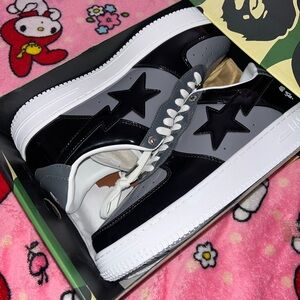 Black and Gray Bape Shoes